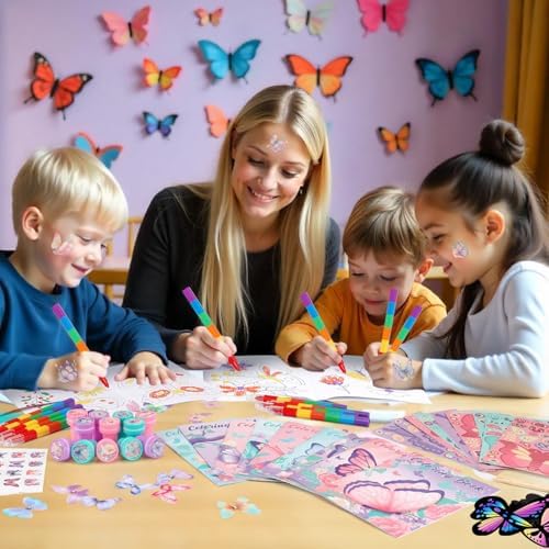 BenLouis 96Pcs Butterfly Fairy Coloring Set for Kids Party Favors - Image 6
