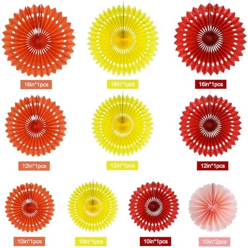 BEISHIDA Honeycomb Round Paper Fans Fall Orange Hanging Party Decoration - Image 2