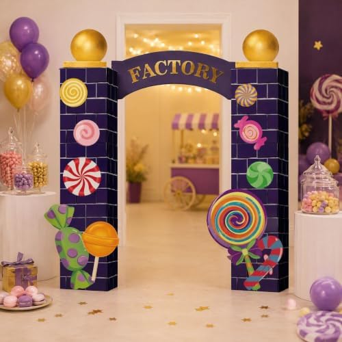 Candy Themed Party Decorations, Purple Candy Arch Backdrop Set - Image 7