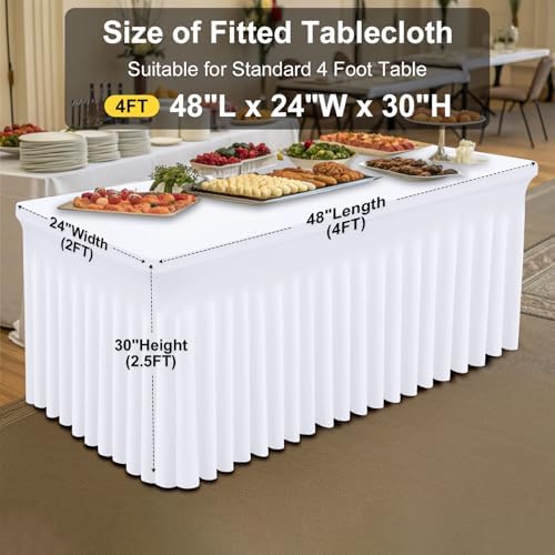 Smiry Spandex Elastic Fitted Table Cloth Skirt for 4FT Rectangle Table - Image 5