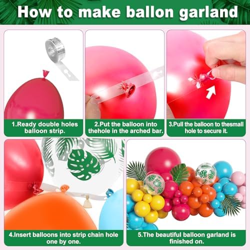 Amandir 165Pcs Tropical Hawaiian Luau Balloon Arch Garland Kit - Image 5