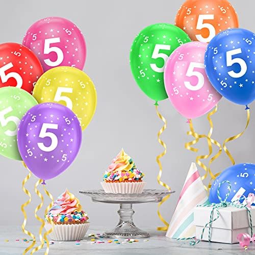 Ainiv 5th Birthday Balloons 18PCS, 12inch Numbers Printed Latex Balloons - Image 7