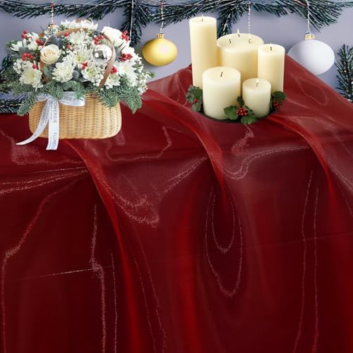 40 Yard Organza Fabric 44" Wide for Wedding Event Décor - Maroon by MDS