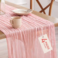 Pureegg 4 Pack Cheesecloth Table Runner 120 Inch Dusty Pink by Pureegg