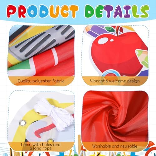 Peryiter 3 Pcs Back to School Door Decorations Welcome Classroom Banner - Image 3