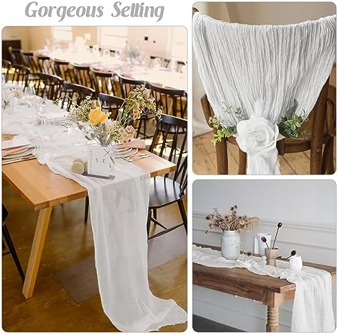 10FT Cheesecloth Table Runner Boho Party Home Decorations - Image 6