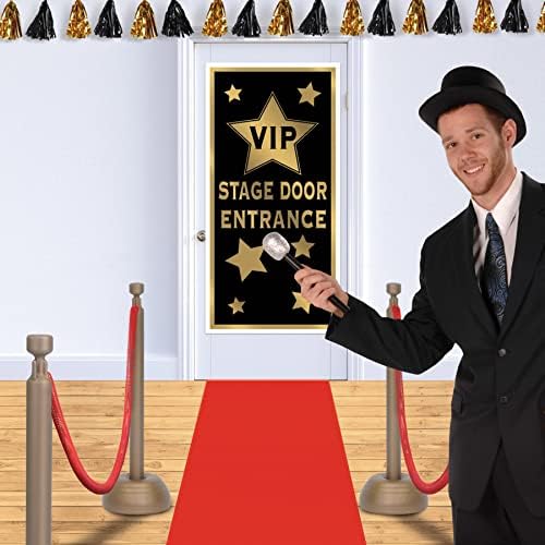 Beistle VIP Stage Door Entrance Door Cover, Hollywood Red Carpet Party Decoration & Awards Night Decor, Celebrity Movie Megastar Door Covering, 5' x 30" - Image 5
