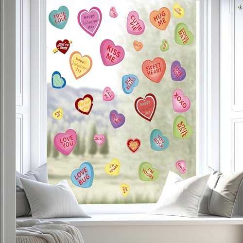 10 Sheets Valentines Day Window Clings for Valentines Decor, Reusable - Image 5