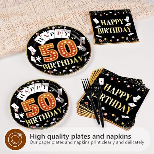 96Pcs Casino 50th Birthday Party Decorations, Serve 24 - Image 4