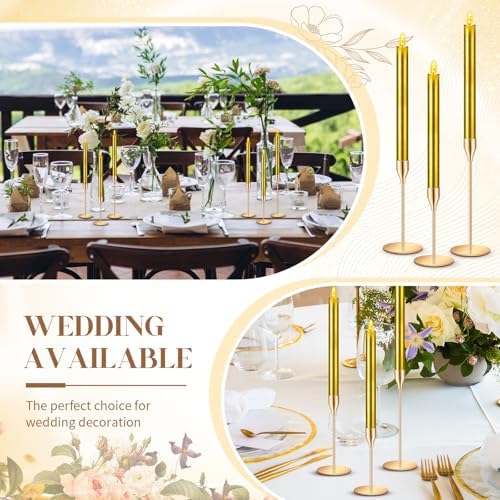 30 Pcs Candlestick Holders with Candles, 15 Gold-Holder, 15 Gold-Candle - Image 6