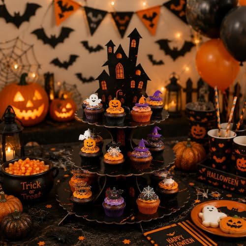 Halloween Decorations - 3 Tier Cupcake Stand for Halloween Party Decor - Image 6