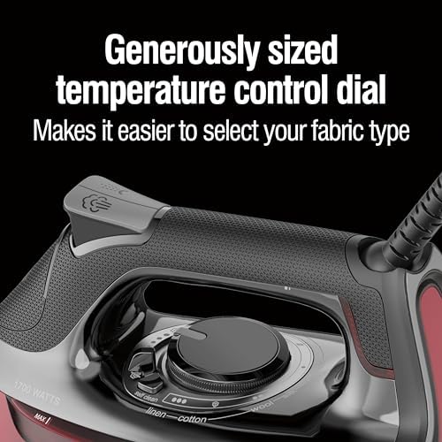 CHI Steam Iron for Clothes with Vertical Steam Burst, 1700 Watts, Black - Image 5