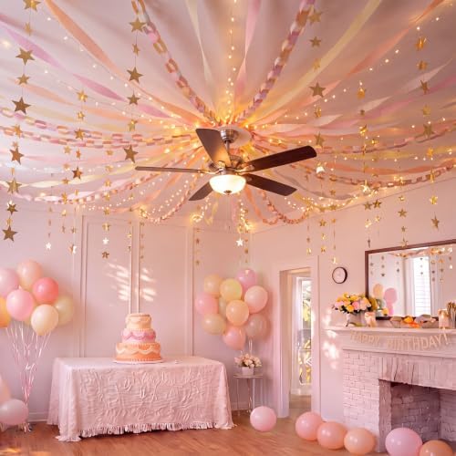 Frienda Paper Chain Strips Streamers Garland Set, Dusty Rose, Colorful - Image 7