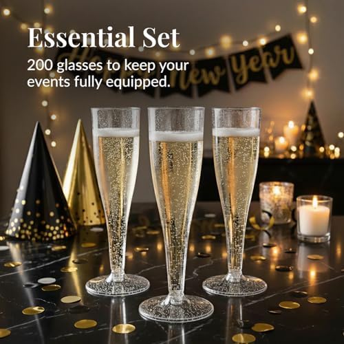 Prestee Disposable Champagne Flutes, 4.5 oz Plastic Champagne Glasses - Image 4