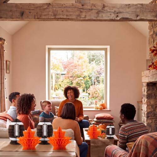 Fourluoo 6 Pcs Fall Football Table Decor, Maple Leaf Honeycomb Centerpieces - Image 6