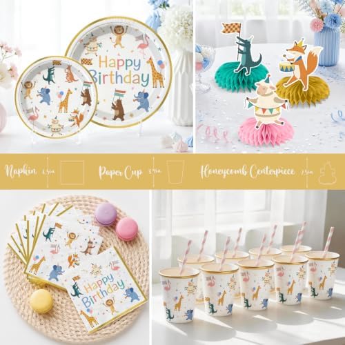 Xynic 207pcs Party Animal Birthday Decorations Tableware Set, for 25 Guests - Image 5