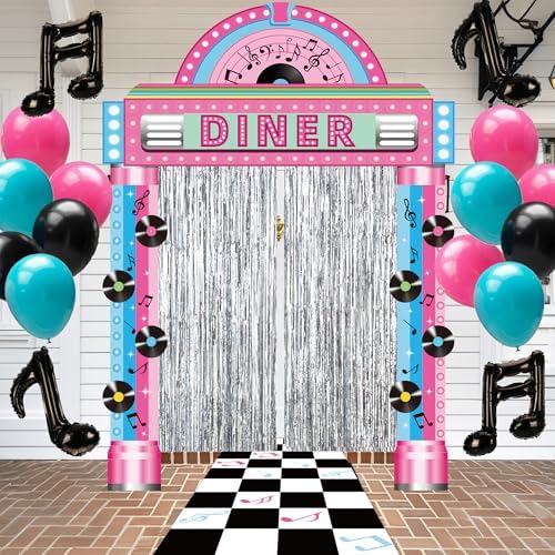 31 Pcs 50s Party Decorations Rock and Roll Sock Hop Birthday Party Supplies - Image 7