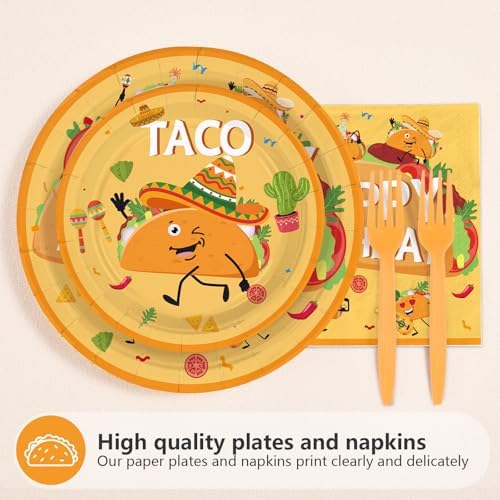 96Pcs Mexican Themed Taco Birthday Party Decorations, Serve 24 - Image 2