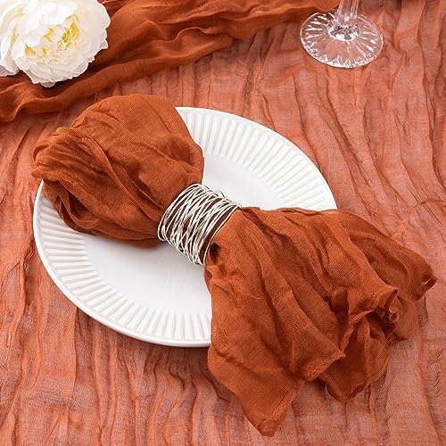 DeZerlor Fall Terracotta Cheese Cloth Napkins Set of 30 for Wedding Party by DeZerlor