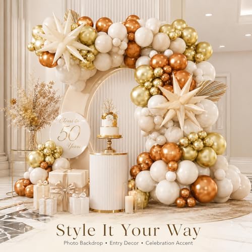 Neutral Balloons Arch Beige Champagne Gold Birthday Decor Fall Graduation - Image 3