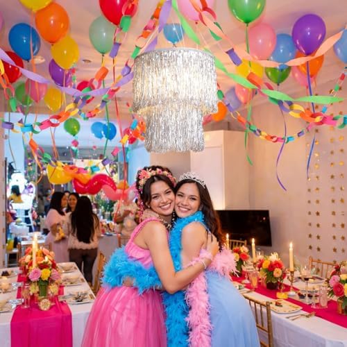 Fancy Princess Birthday Party Decor Garland, Rainbow, Small, 8 Pcs - Image 4