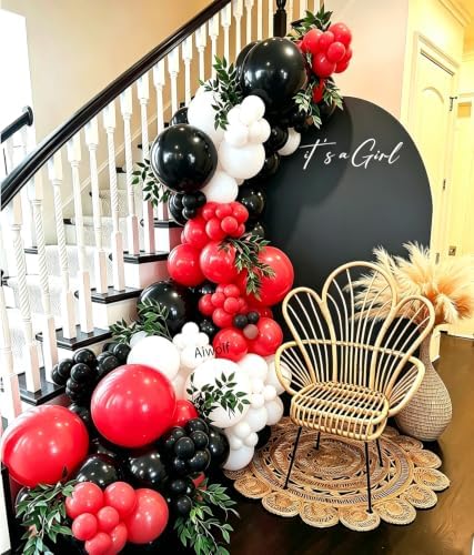 Red and Black Latex Balloons, 50Pcs 12inch Black Red White Party Balloons for Birthday,Wedding,Casino Party, Race Car Party,Graduation Decorations - Image 3