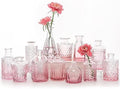 SUPMIND Glass Bud Vases Set, 12pcs Pink Small Flower Vases in Bulk by SUPMIND