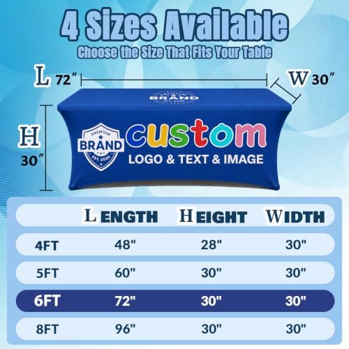 Custom Table Cloth with Business Logo Text 6FT - Image 2