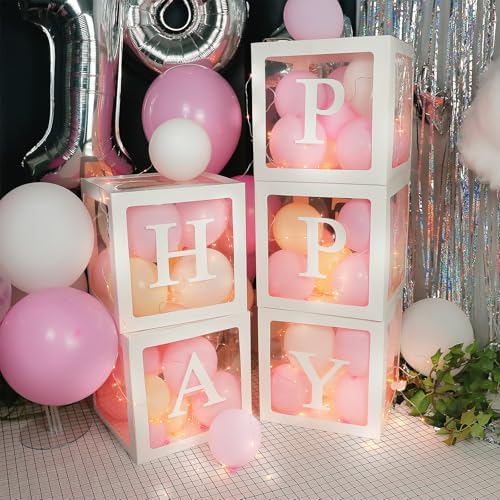 Ledido Transparent Balloon Boxes with 78 Letters Numbers Fairy Lights 5PCS - Image 5