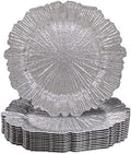 MAONAME Silver Charger Plates Set of 12, Reef Chargers for Dinner Plates by MAONAME