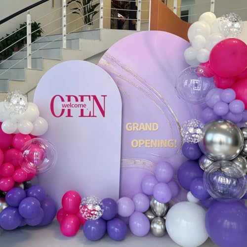 MEBAY Hot Pink Purple Silver Baloon Garland Arch Kit, 146Pcs Latex Balloons Different Sizes 18 12 10 5 inch for Women Girls Birthday Baby Shower Wedding Party Decorations - Image 6