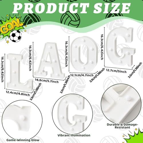 Honoson 4 Pcs Soccer Party Decorations Goal LED Lights Sign Table Decor - Image 2