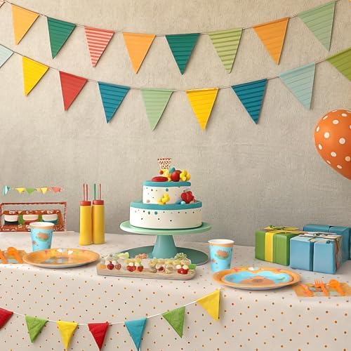 Pickmesh 400 Pcs Party Supplies Disposable Paper Plates Napkins and Cups Decorations for Men Women(Happy Capybara Birthday,Orange Green) - Image 6