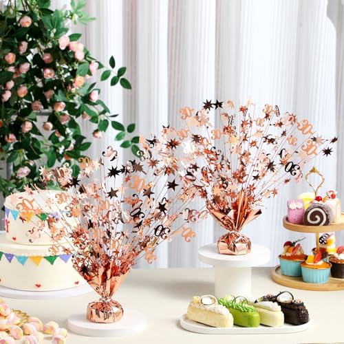 3 Pcs 30th Rose Gold Birthday Decoration 30th Table Centerpiece - Image 3
