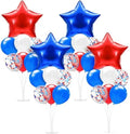 Lunmon 4 Set 4th of July Balloon Stand Kit with Base, Red Blue White Star by Lunmon