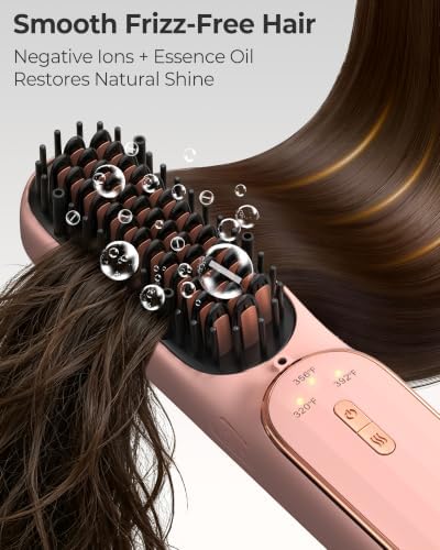 Cordless Hair Straightener Brush, Portable Travel Touch-Ups, S03 - Image 4
