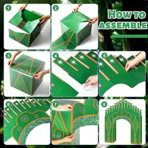 Bucherry 7 Pcs Emerald Cardboard Castle Wizard Trunk or Treat Car Decor Kit - Image 3