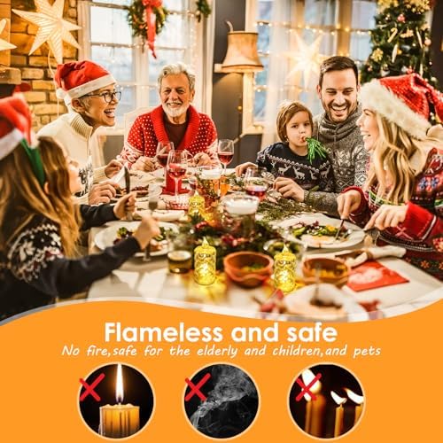 24pcs Flashing Battery Powered LED Votive Tea Candles, Realistic Electronic Fake Candles for Birthday Gifts for Women Mom Grandma Mother's Day Decoration - Image 3