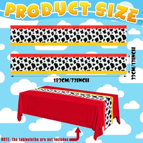 2 Pcs Cartoon Story Table Runner Birthday Party Supplies, Fresh - Image 2