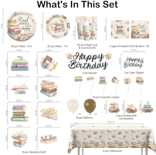 250pcs Book Themed Party Decorations for 25 Guests - Image 2
