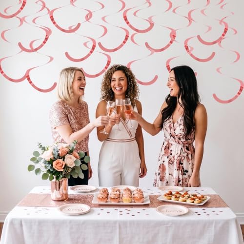 BEISHIDA 30Pcs Rose Gold Hanging Swirls for Wedding Birthday Decorations - Image 3