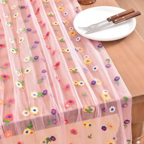 3 Pack Flower Table Runner Floral Daisy Fall Wedding Birthday Party Decor - Image 3