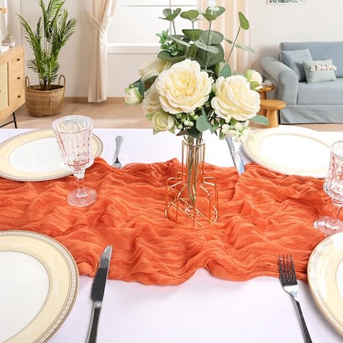 6 Pack 10Ft Orange Cheesecloth Table Runner 23 x 120 Inch - Image 4