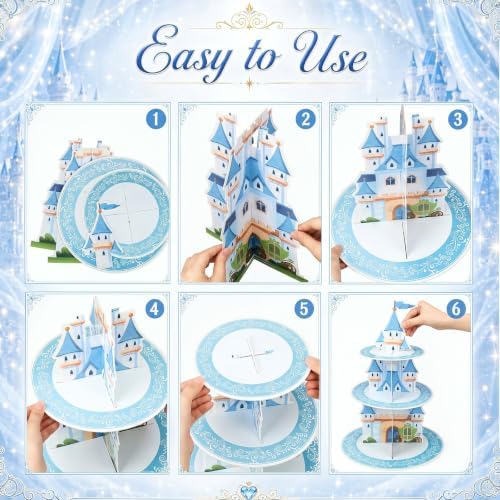 3 Tier Princess Birthday Cupcake Stand Fairytale Castle Decoration - Image 4