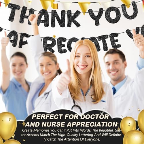 Fulmoon Pre Strung Thank You We Appreciate You Banner, Black - Image 5