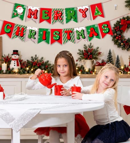 Christmas Decorations,Merry Christmas Banner,Xmas Decor for Home Fireplace - Image 3