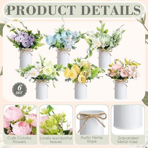 Wavwavw 6 Pcs Wedding Table Centerpieces Artificial Camellias Flowers Decor - Image 5