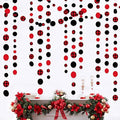 46Ft Buffalo Plaid Polka Dot Garlands Black Red Checkered Paper Circle Dot Streamer Banner for Birthday Bridal Shower Bachelorette Christmas Holiday Halloween Party Decorations Supplies by pinkblume