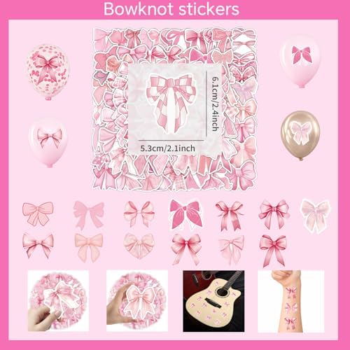 219Pcs Pink Bow Birthday Decorations, Coquette Tableware Set 24 Guests - Image 7