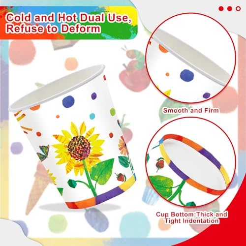 132Pcs Hungry Caterpillar Party Supplies, Hungry Caterpillar tissue Party Plates Tablecloth Banner etc Hungry Caterpillar Decorations Party for 20 Guests - Image 4